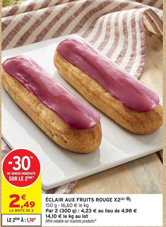 ÉCLAIR AUX FRUITS ROUGE X2