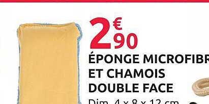 ÉPONGE MICROFIBRE ET CHAMOIS DOUBLE FACE