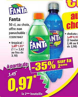 Fanta 50 cl, au choix, offre non panachable : 72309/78467