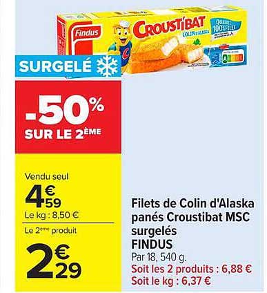 Filets de Colin d'Alaska panés Croustibat MSC FINDUS