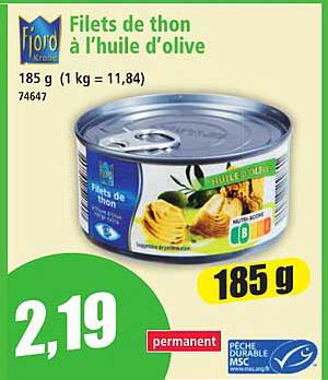 Filets de thon à l'huile d'olive
