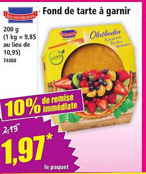 Fond de tarte à garnir