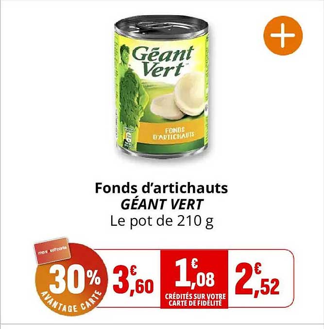 Fonds d’artichauts GÉANT VERT Le pot de 210 g