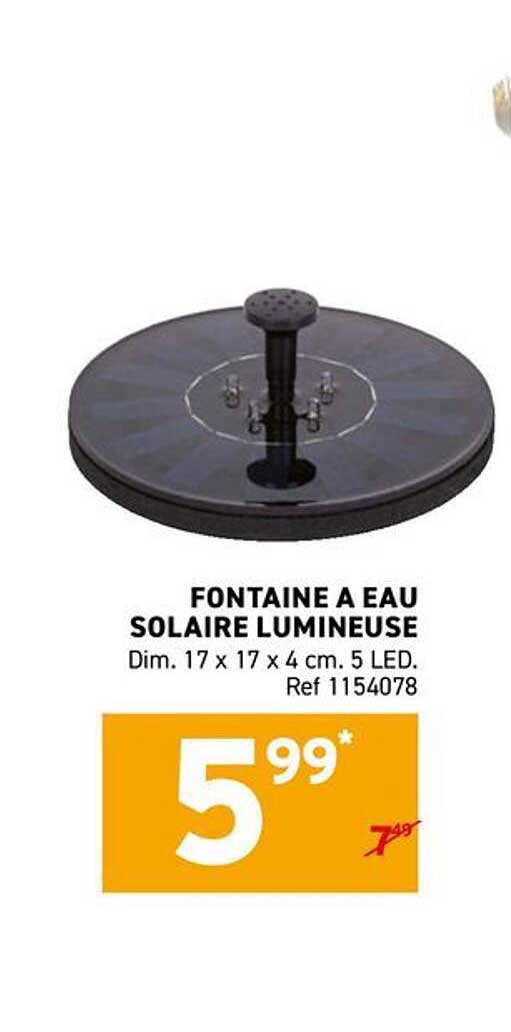 FONTAINE A EAU SOLAIRE LUMINEUSE