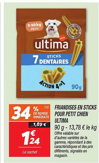 FRANDISES EN STICKS POUR PETIT CHIEN ULTIMA