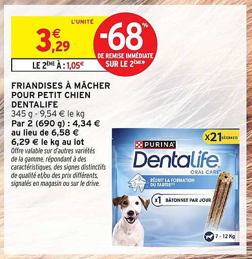 FRIANDISES À MACHER POUR PETIT CHIEN DENTALIFE