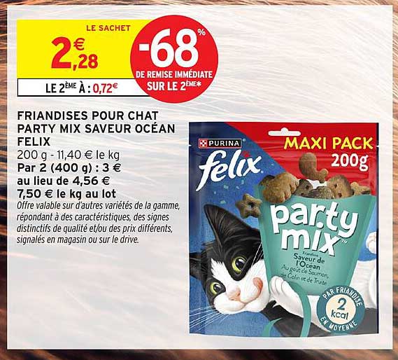FRIANDISES POUR CHAT PARTY MIX SAVEUR OCÉAN FELIX