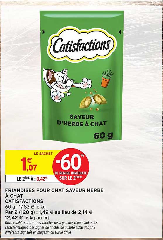 FRIANDISES POUR CHAT SAVEUR HERBE À CHAT CATISFACTIONS