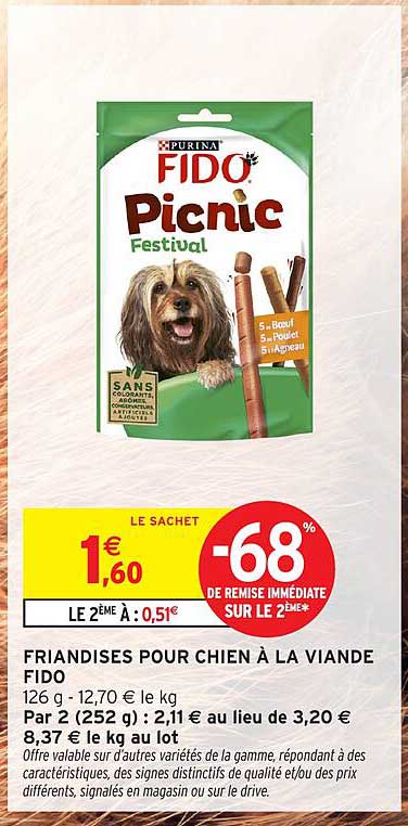 FRIANDISES POUR CHIEN À LA VIANDE FIDO