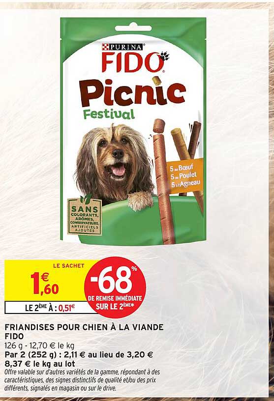 FRIANDISES POUR CHIEN À LA VIANDE FIDO