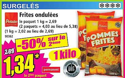 Frites ondulées