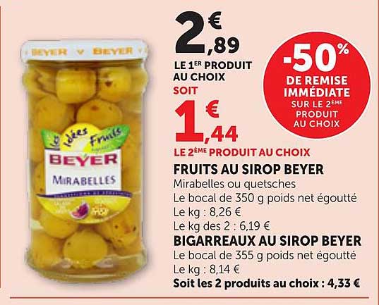 FRUITS AU SIROP BEYER