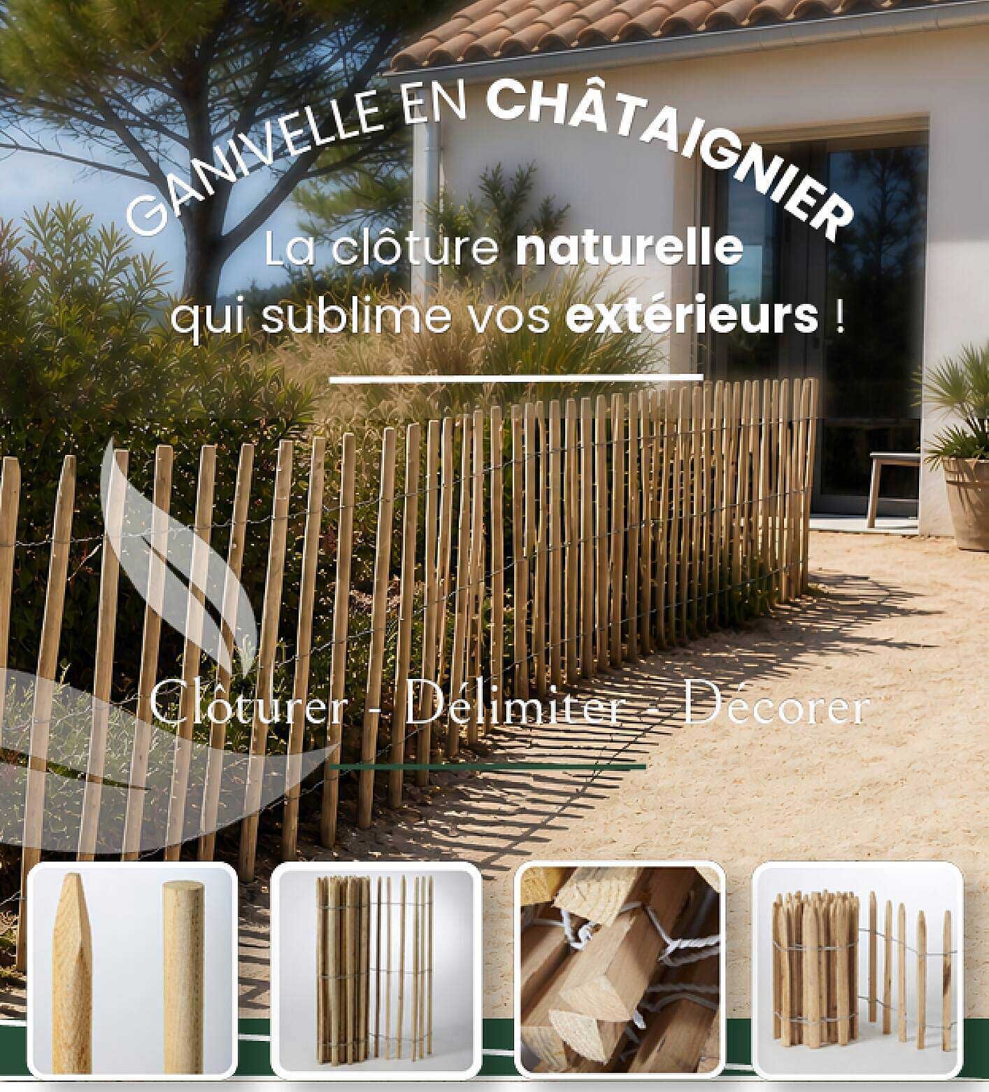 GANIVELLE EN CHÂTAIGNIER