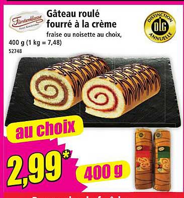 Gâteau roulé fourré à la crème