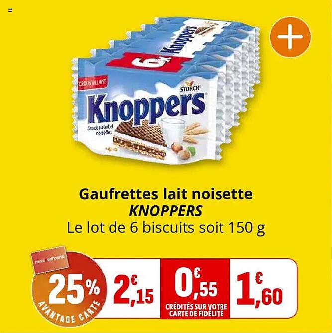 Gaufrettes lait noisette KNOPPERS