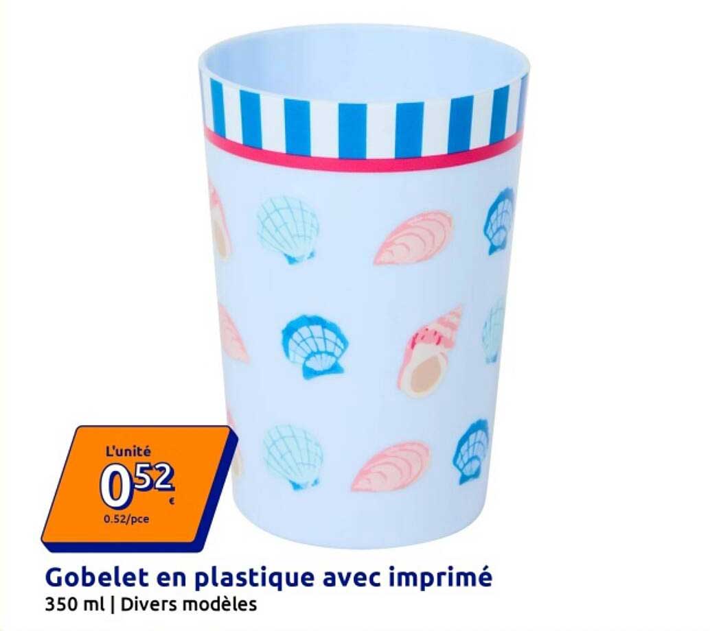 Gobelet en plastique avec imprimé