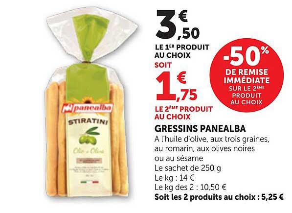 GRESSINS PANeALBA A l'huile d'olive, aux trois graines, au romarin, aux olives noires ou au sésame