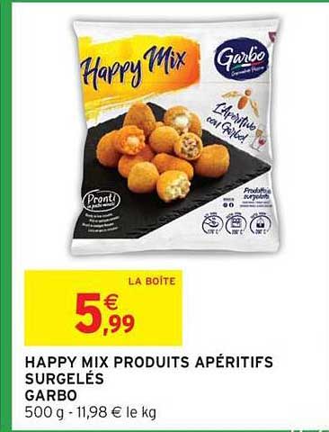 HAPPY MIX PRODUITS APÉRITIFS SURGELÉS GARBO