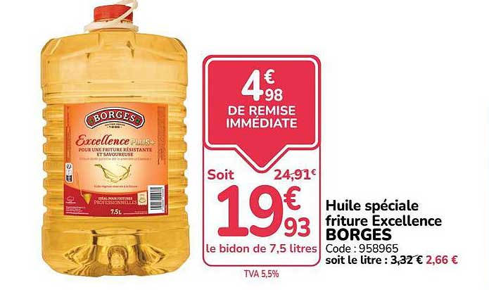 Huile spéciale friture Excellence BORGES