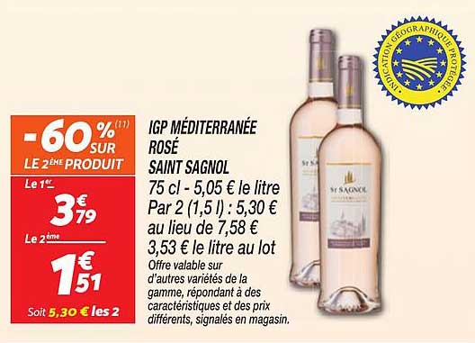 IGP MÉDITERRANÉE ROSÉ SAINT SAIGNOL