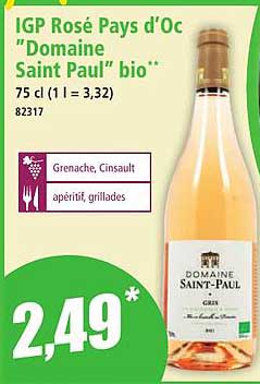 IGP Rosé Pays d'Oc "Domaine Saint Paul" bio