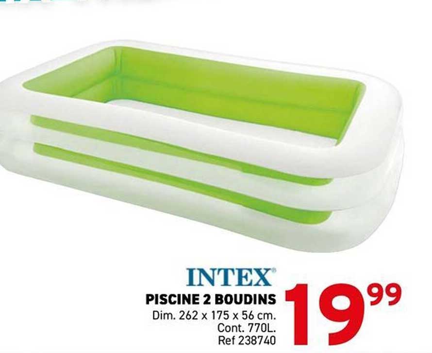 INTEX PISCINE 2 BOUDINS Dim. 262 x 175 x 56 cm. Cont. 770L. Ref 238740