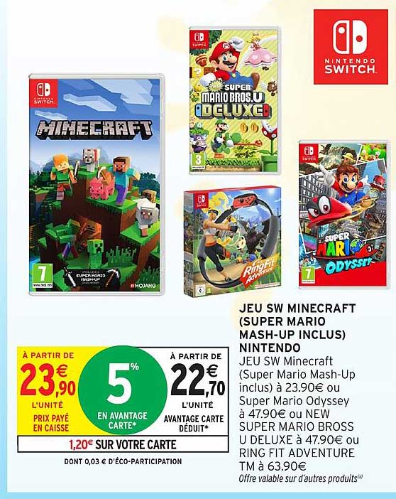JEU SW MINECRAFT (SUPER MARIO MASH-UP INCLUS) NINTENDO