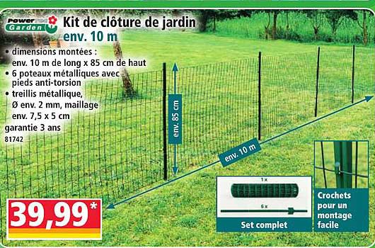 Kit de clôture de jardin env. 10 m
