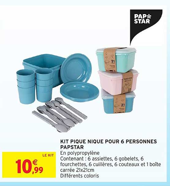 KIT PIQUE NIQUE POUR 6 PERSONNES PAPSTAR