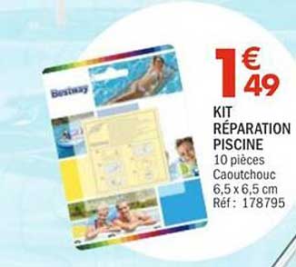 KIT RÉPARATION PISCINE 10 pièces Caoutchouc 6,5 x 6,5 cm Réf. : 178795