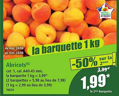 la barquette 1kg -50% sur la 2ème