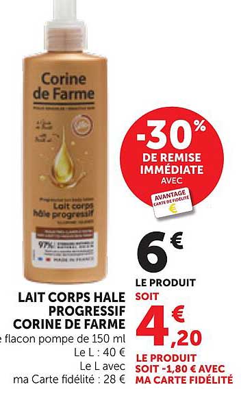 LAIT CORPS HALE PROGRESSIF CORINE DE FARME