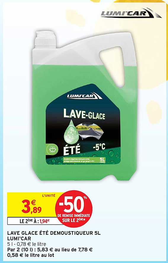 LAVE GLACE ÉTÉ DÉMOUSTIQUEUR 5L LUMI'CAR