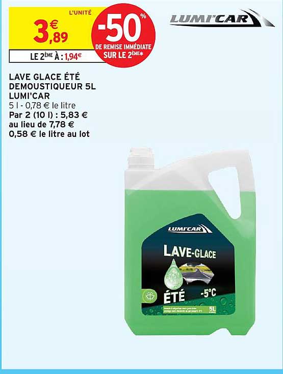 LAVE GLACE ÉTÉ DEMOUSTIQUEUR 5L LUMI’CAR