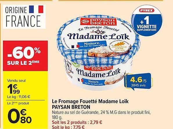 Le Fromage Fouetté Madame Loïk PAYSAN BRETON
