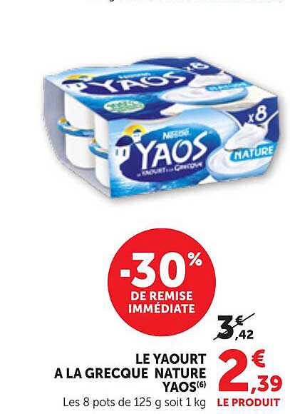 LE YAOURT A LA GRECQUE NATURE YAOS(6)