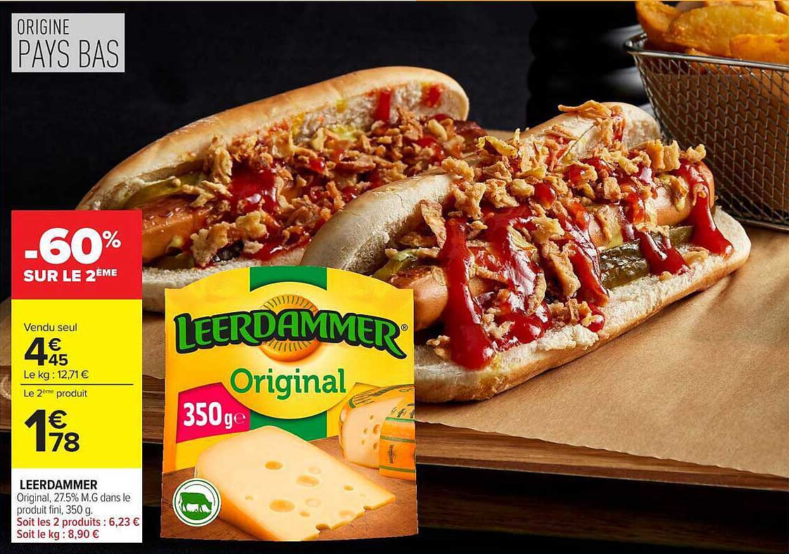 LEERDAMMER Original, 27,5% M.G dans le produit fini, 350 g