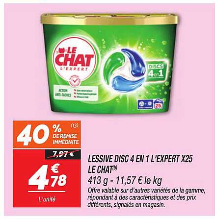 LESSIVE DISC 4 EN 1 L’EXPERT X25 LE CHAT