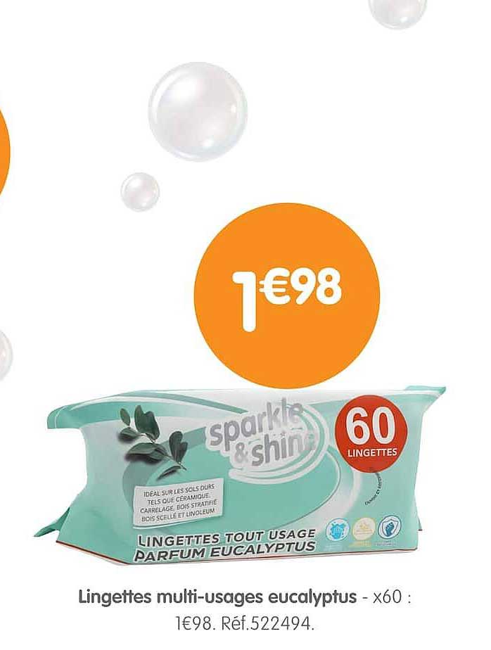 Lingettes multi-usages eucalyptus - x60
