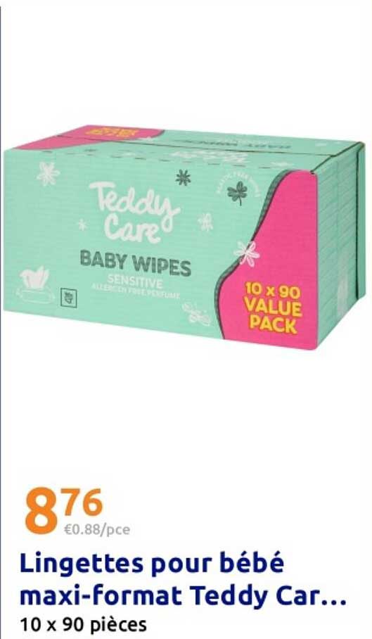 Lingettes pour bébé maxi-format Teddy Car...