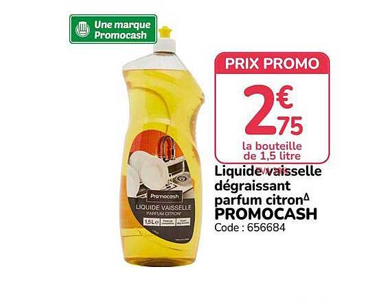 Liquide vaisselle dégraissant parfum citron PROMOCASH