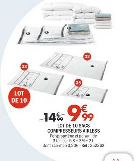 LOT DE 10 SACS COMPRESSEURS AIRLESS