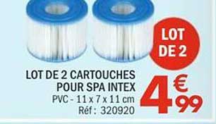 LOT DE 2 CARTOUCHES POUR SPA INTEX