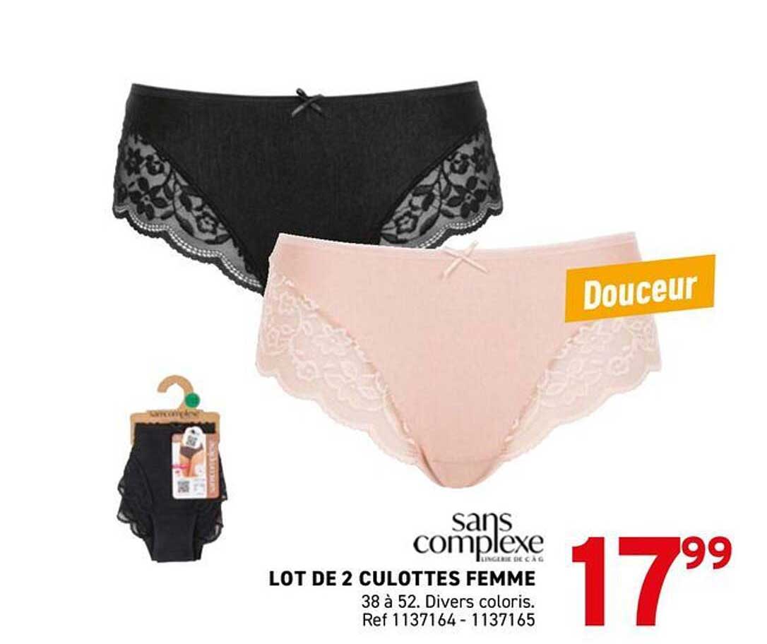 LOT DE 2 CULOTTES FEMME