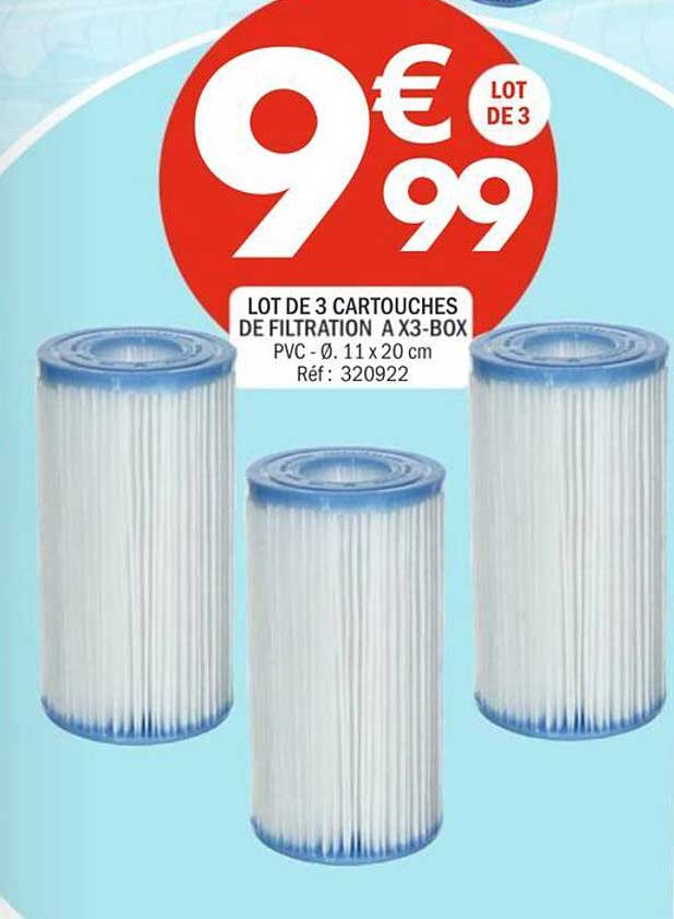 LOT DE 3 CARTOUCHES DE FILTRATION A X3-BOX