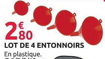 LOT DE 4 ENTONNOIRS