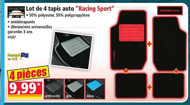 Lot de 4 tapis auto “Racing Sport”