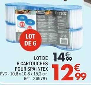 LOT DE 6 CARTOUCHES POUR SPA INTEX