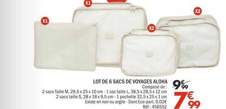 LOT DE 6 SACS DE VOYAGES ALOHA