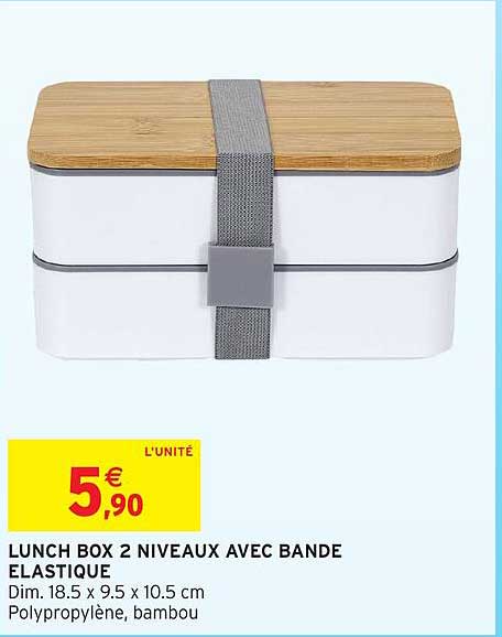 LUNCH BOX 2 NIVEAUX AVEC BANDE ELASTIQUE